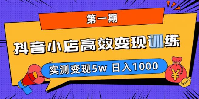 抖音小店高效变现训练营（第一期）,实测变现5w，日入1000【揭秘】-创业网 - 最新网络创业项目与实战营销教程平台 | cye.cc