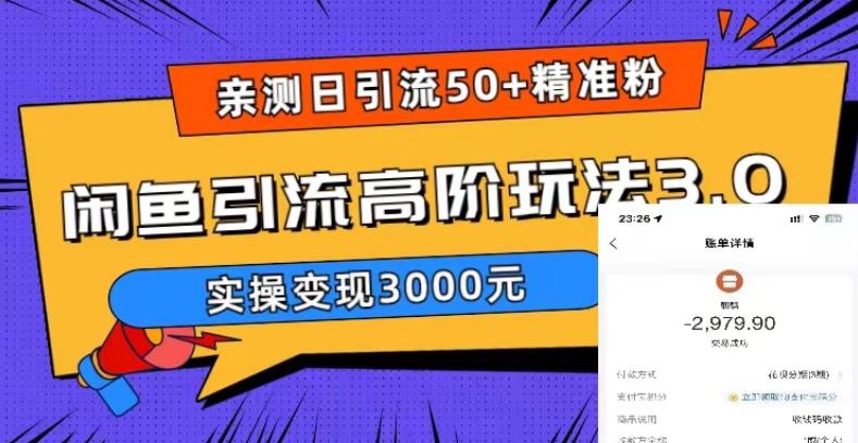 亲测日引50+精准粉，闲鱼引流高阶玩法3.0，实操变现3000元【揭秘】-创业网 - 最新网络创业项目与实战营销教程平台 | cye.cc