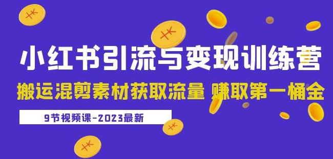 2023小红书引流与变现训练营：搬运混剪素材获取流量赚取第一桶金（9节课）-创业网 - 最新网络创业项目与实战营销教程平台 | cye.cc
