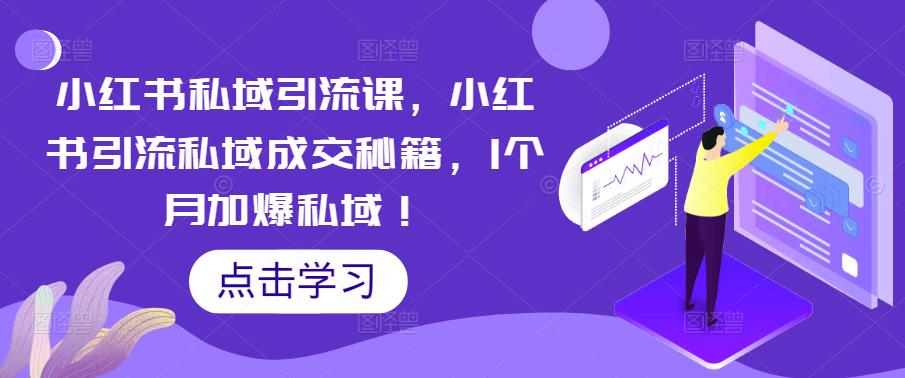 小红书私域引流课，小红书引流私域成交秘籍，1个月加爆私域！-创业网 - 最新网络创业项目与实战营销教程平台 | cye.cc