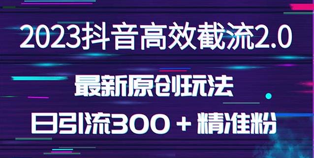 日引300＋创业粉，独家抖音高效截流2.0玩法（价值1280）-创业网 - 最新网络创业项目与实战营销教程平台 | cye.cc
