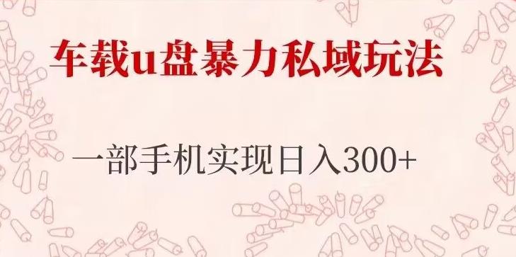 车载u盘暴力私域玩法，长期项目，仅需一部手机实现日入300+-创业网 - 最新网络创业项目与实战营销教程平台 | cye.cc
