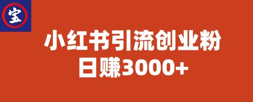 宝哥小红书引流创业粉，日赚3000+【揭秘】-创业网 - 最新网络创业项目与实战营销教程平台 | cye.cc