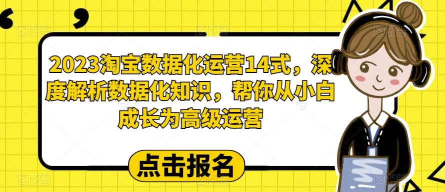 2023淘宝数据化运营14式，深度解析数据化知识，帮你从小白成长为高级运营-创业网 - 最新网络创业项目与实战营销教程平台 | cye.cc