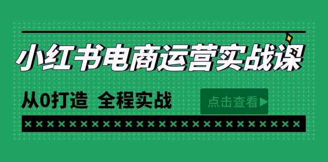 最新小红书·电商运营实战课，从0打造  全程实战-创业网 - 最新网络创业项目与实战营销教程平台 | cye.cc