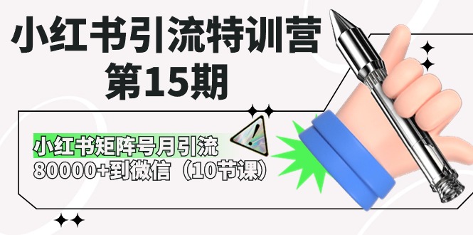 小红书引流特训营-第15期，小红书矩阵号月引流80000+到微信-创业网 - 最新网络创业项目与实战营销教程平台 | cye.cc