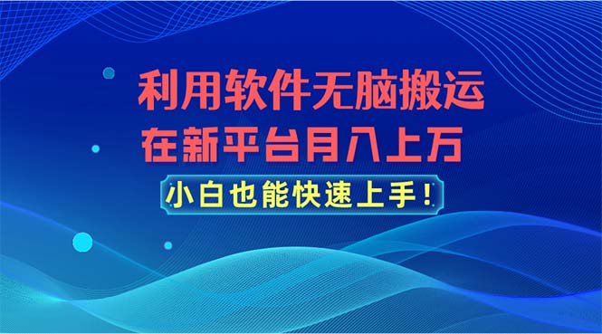 利用软件无脑搬运，在新平台月入上万，小白也能快速上手-创业网 - 最新网络创业项目与实战营销教程平台 | cye.cc