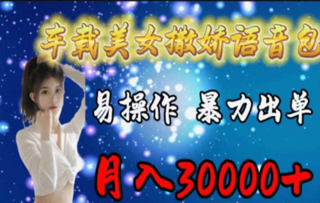 车载美女撒娇语音包，执行就出单，月入3000＋，小白看完课程就能马上实操-创业网 - 最新网络创业项目与实战营销教程平台 | cye.cc