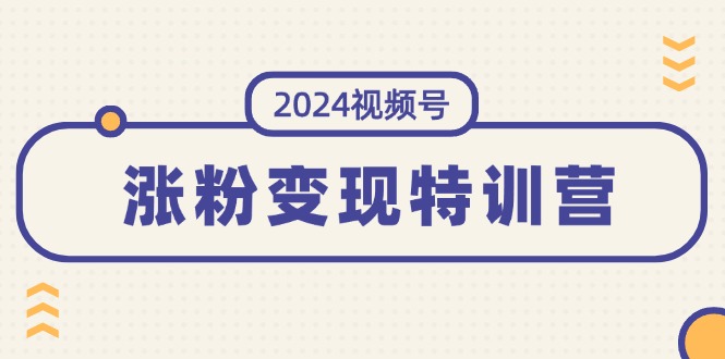 2024视频号-涨粉变现特训营：一站式打造稳定视频号涨粉变现模式-创业网 - 最新网络创业项目与实战营销教程平台 | cye.cc