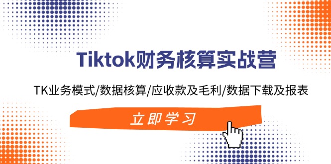 Tiktok财务核算实战营：TK业务模式/数据核算/应收款及毛利/数据下载及报表-创业网 - 最新网络创业项目与实战营销教程平台 | cye.cc
