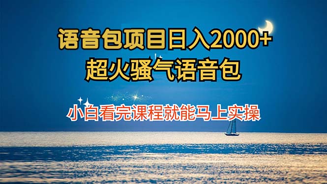 图片[1]-语音包项目 日入2000+ 超火骚气语音包小白看完课程就能马上实操-创业网 - 最新网络创业项目与实战营销教程平台 | cye.cc