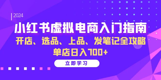 小红书虚拟电商入门指南：开店、选品、上品、发笔记全攻略 单店日入700+-创业网 - 最新网络创业项目与实战营销教程平台 | cye.cc