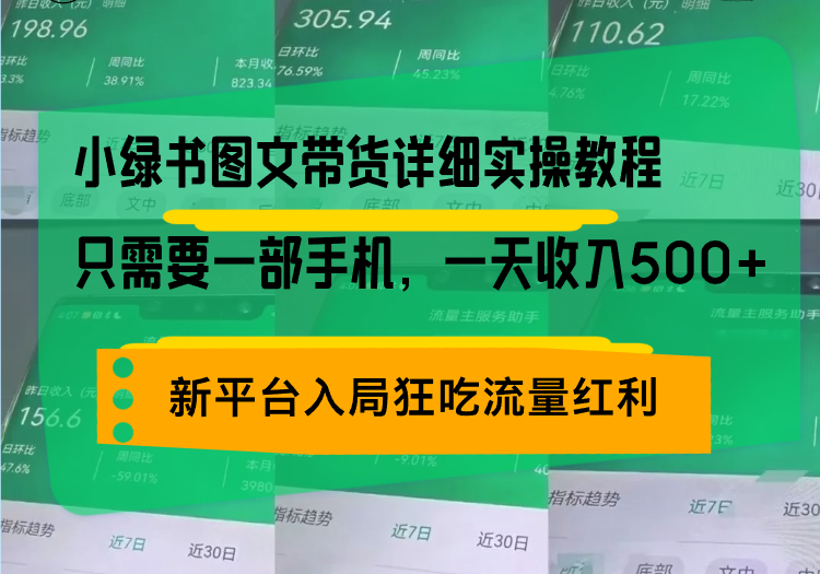 小绿书图文带货详细实操教程，只需要一部手机，一天收入500+，轻松变现-创业网 - 最新网络创业项目与实战营销教程平台 | cye.cc