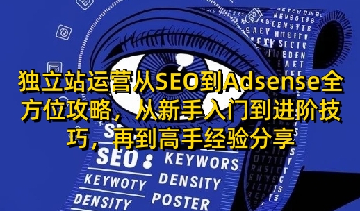独立站运营从SEO到Adsense全方位攻略，从新手入门到进阶技巧，再到高手经验分享-创业网 - 最新网络创业项目与实战营销教程平台 | cye.cc