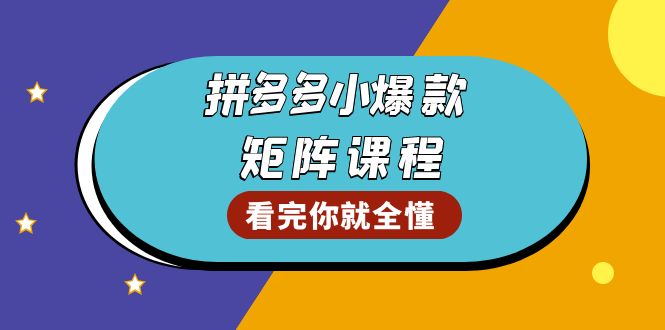 拼多多爆款矩阵课程：教你测出店铺爆款，优化销量，提升GMV，打造爆款群-创业网 - 最新网络创业项目与实战营销教程平台 | cye.cc