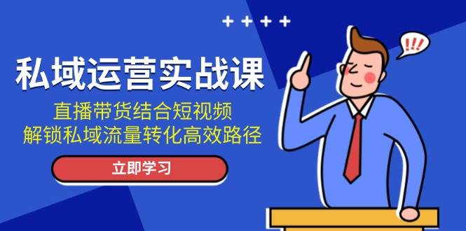 私域运营实战课：直播带货结合短视频，解锁私域流量转化高效路径-创业网 - 最新网络创业项目与实战营销教程平台 | cye.cc