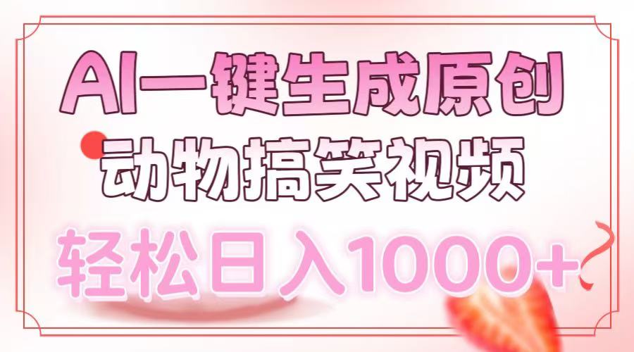 AI一键生成原创动物搞笑视频，轻松日入1000+-创业网 - 最新网络创业项目与实战营销教程平台 | cye.cc