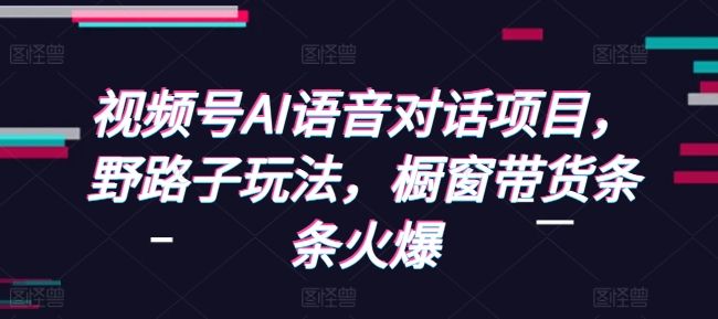 视频号AI语音对话项目，野路子玩法，橱窗带货条条火爆-创业网 - 最新网络创业项目与实战营销教程平台 | cye.cc