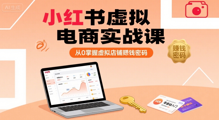 小红书虚拟电商实战课，从0掌握虚拟店铺賺钱密码-创业网 - 最新网络创业项目与实战营销教程平台 | cye.cc