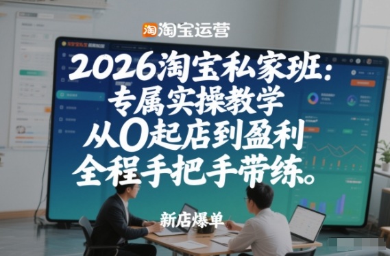 2026淘宝私家班：专属实操教学，从0起店到盈利，全程手把手带练-创业网 - 最新网络创业项目与实战营销教程平台 | cye.cc