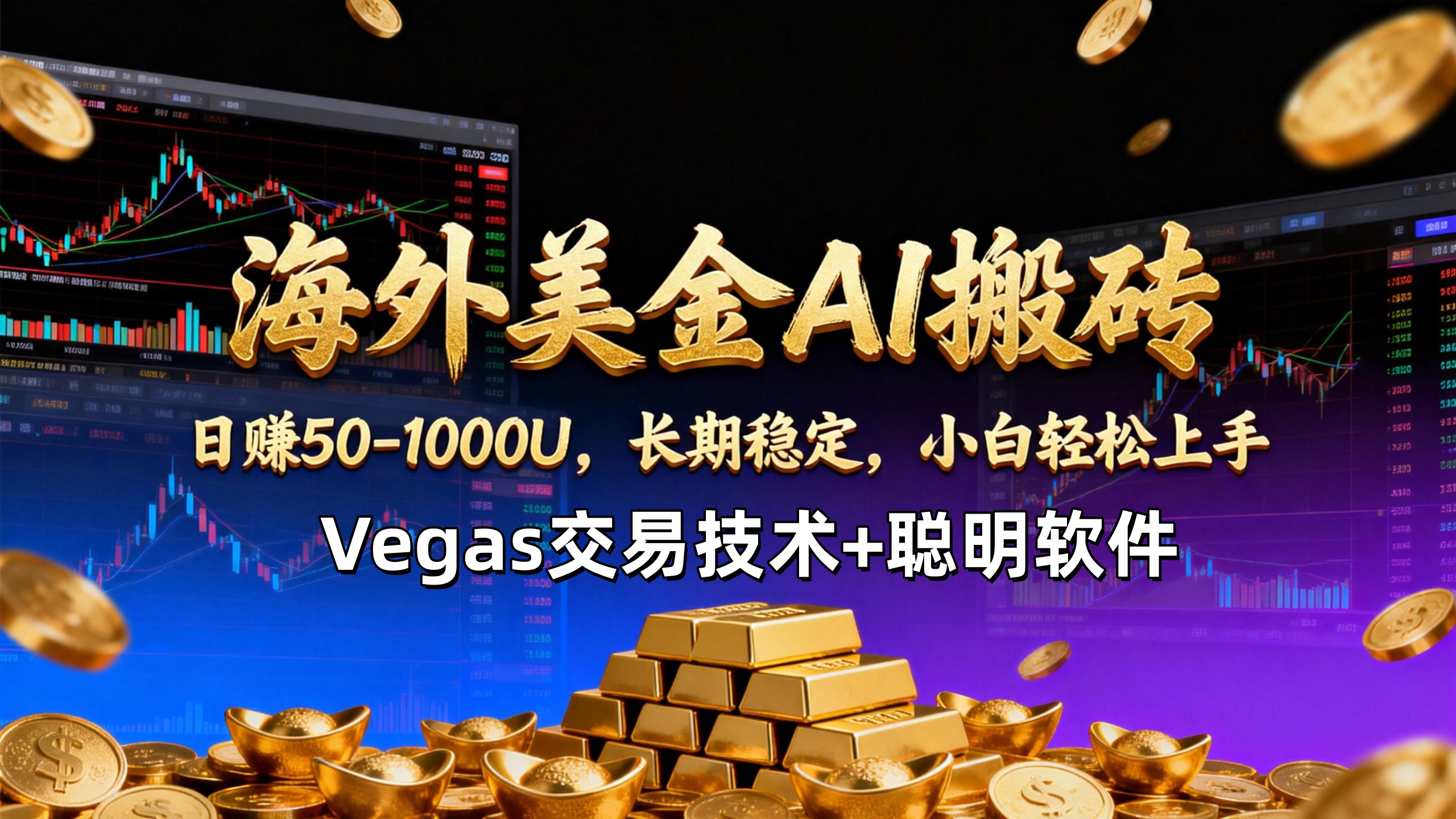【海外美金AI搬砖】Vegas交易技术+聪明软件，日赚50-1000U，长期稳定，小白轻松上手。-创业网 - 最新网络创业项目与实战营销教程平台 | cye.cc
