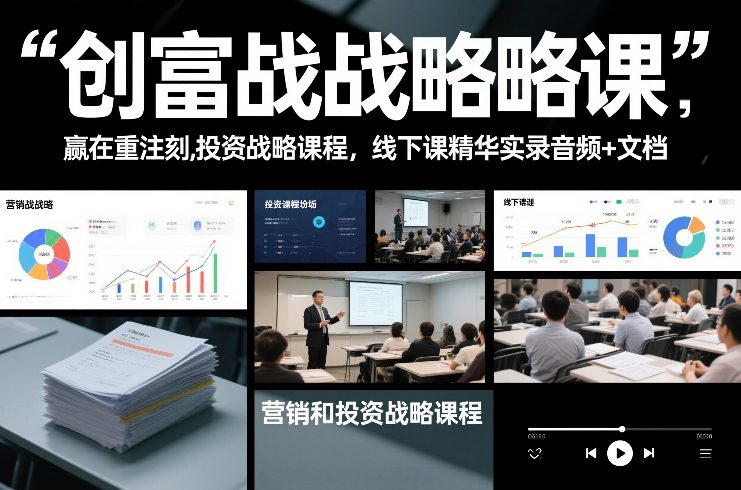 创富战略课，赢在重注时刻，营销和投资战略课程，线下课精华实录音频+文档-创业网 - 最新网络创业项目与实战营销教程平台 | cye.cc