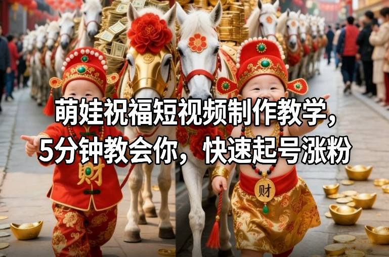 萌娃祝福短视频制作教学，5分钟教会你，快速起号涨粉-创业网 - 最新网络创业项目与实战营销教程平台 | cye.cc