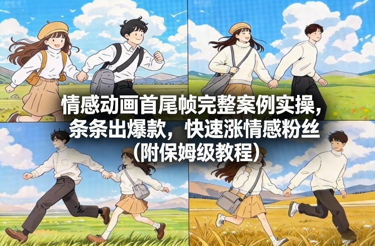 情感动画首尾帧完整案例实操，条条出爆款，快速涨情感粉丝(附保姆级教程)-创业网 - 最新网络创业项目与实战营销教程平台 | cye.cc