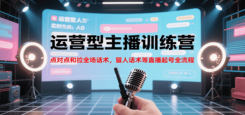 运营型主播训练营，点对点和拉全场话术，留人话术等直播起号全流程(更新7月)-创业网 - 最新网络创业项目与实战营销教程平台 | cye.cc