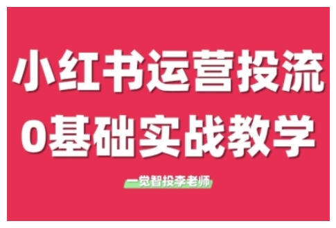 小红书运营投流，小红书广告投放从0到1的实战课，学完即可开始投放(更新26年)-创业网 - 最新网络创业项目与实战营销教程平台 | cye.cc