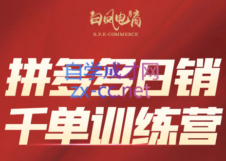 白凤电商·拼多多日销千单训练营(更新2月)-创业网 - 最新网络创业项目与实战营销教程平台 | cye.cc