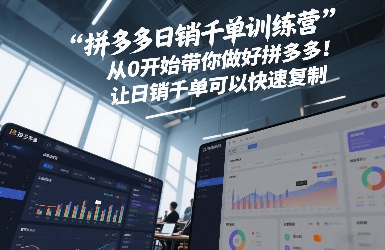 拼多多日销千单训练营，从0开始带你做好拼多多，让日销千单可以快速复制(更新26年2月)-创业网 - 最新网络创业项目与实战营销教程平台 | cye.cc