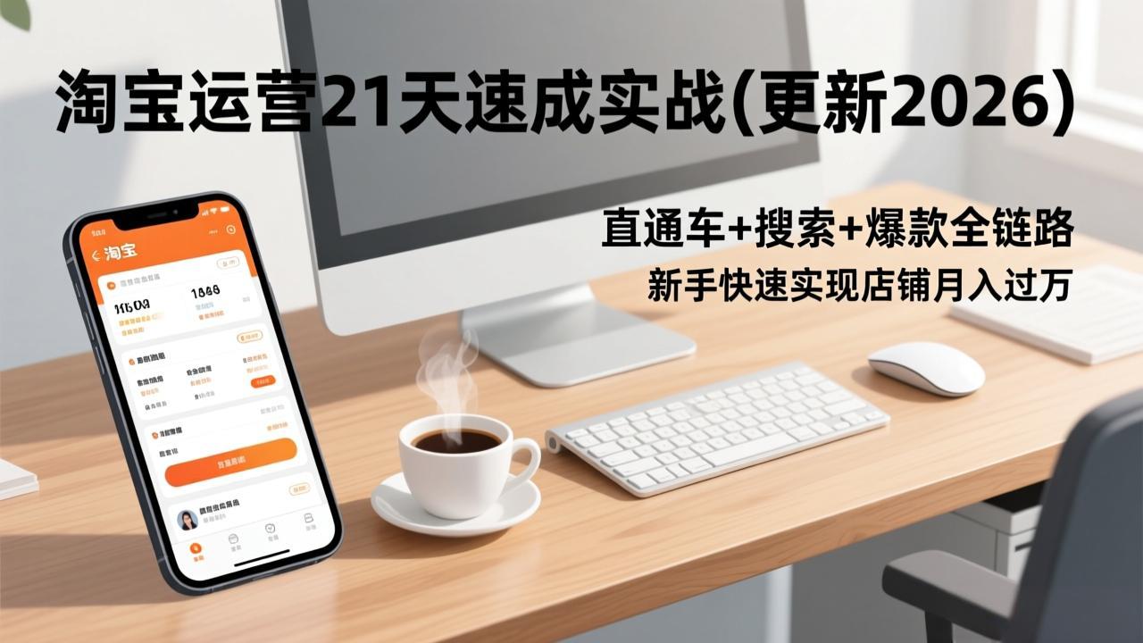 淘宝运营21天速成实战(更新2026-创业网 - 最新网络创业项目与实战营销教程平台 | cye.cc