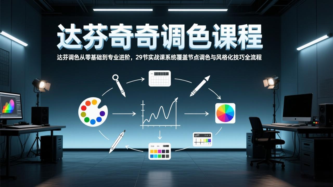 达芬奇调色从零基础到专业进阶，29节实战课系统覆盖节点调色与风格化技巧全流程-创业网 - 最新网络创业项目与实战营销教程平台 | cye.cc
