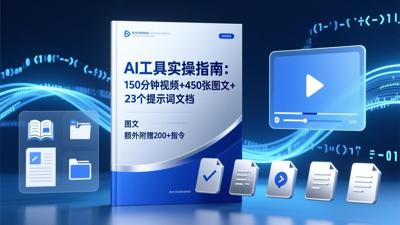 AI工具实操指南：150分钟视频+450张图文+23个提示词文档，额外附赠200+指令-创业网 - 最新网络创业项目与实战营销教程平台 | cye.cc