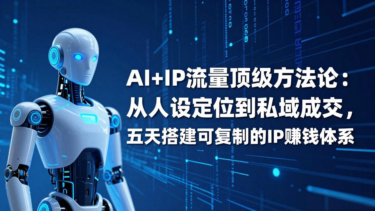 AI+IP顶级方法论：从人设定位到私域成交，五天搭建可复制的IP赚钱体系-创业网 - 最新网络创业项目与实战营销教程平台 | cye.cc