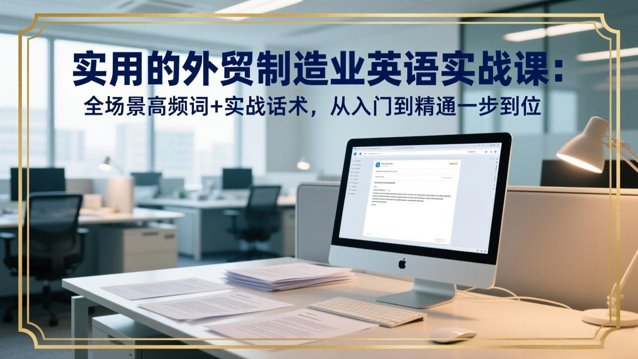 实用的外贸制造业英语实战课：全场景高频词+实战话术，从入门到精通一步到位-创业网 - 最新网络创业项目与实战营销教程平台 | cye.cc