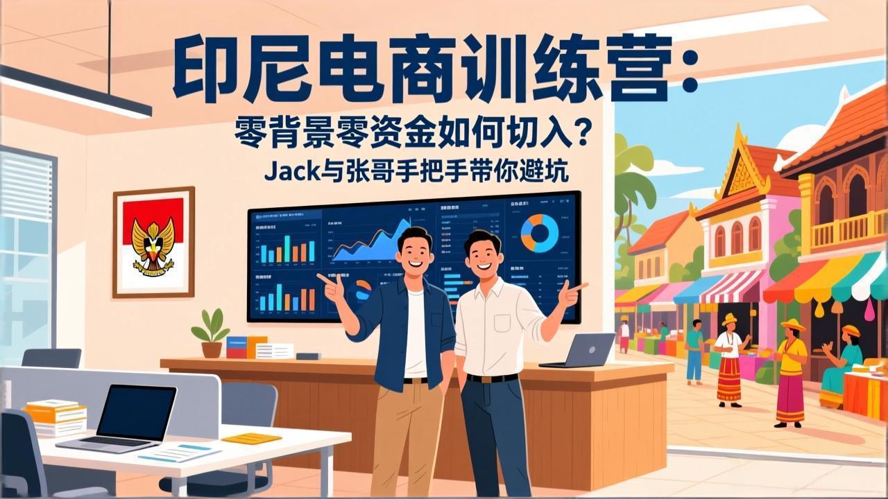 印尼电商训练营：零背景零资金如何切入？Jack与张哥手把手带你避坑-创业网 - 最新网络创业项目与实战营销教程平台 | cye.cc