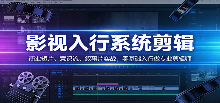 影视系统剪辑，商业短片、意识流、叙事片实战，零基础入行做专业剪辑师-创业网 - 最新网络创业项目与实战营销教程平台 | cye.cc