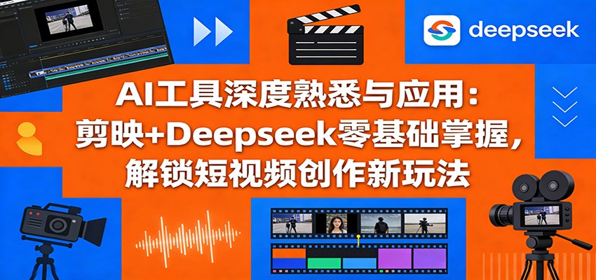 AI工具深度熟悉与应用：剪映+Deepseek零基础掌握，解锁短视频创作新玩法-创业网 - 最新网络创业项目与实战营销教程平台 | cye.cc