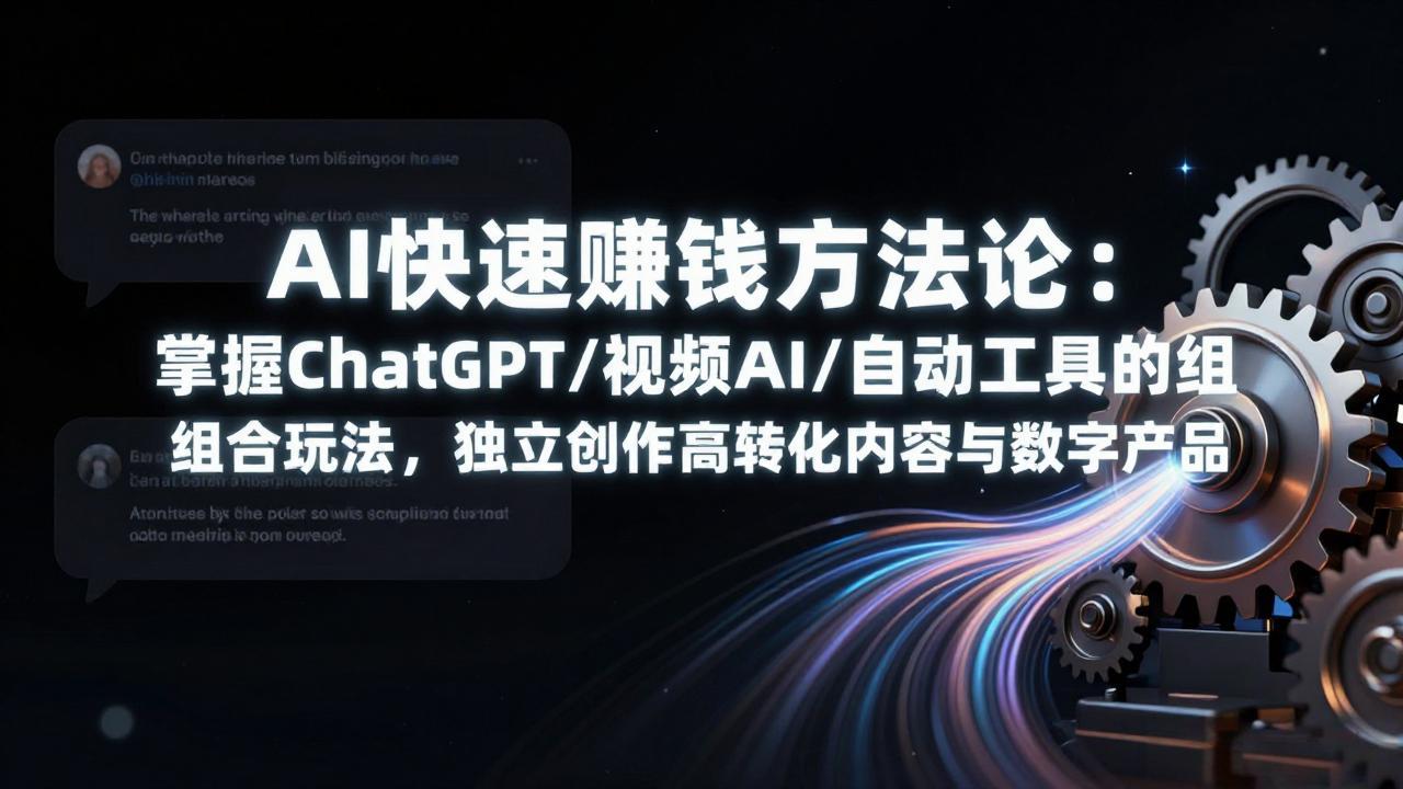AI快速赚钱方法论：掌握ChatGPT/视频AI/自动化工具的组合玩法，独立创作高转化内容与数字产品-创业网 - 最新网络创业项目与实战营销教程平台 | cye.cc
