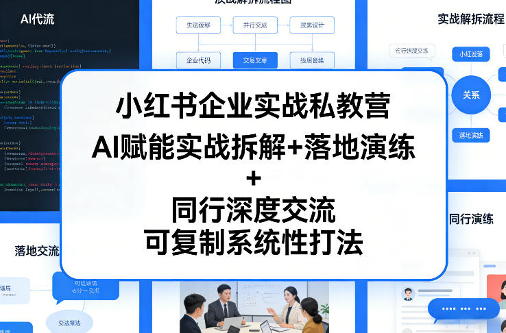 小红书企业实战私教营，AI赋能实战拆解+落地演练+同行深度交流，可复制系统性打法-创业网 - 最新网络创业项目与实战营销教程平台 | cye.cc
