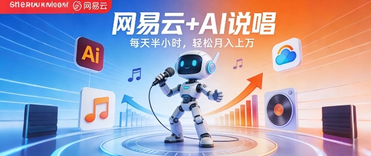 网易云+AI说唱，每天半小时，AI内容创作+流量变现，轻松月入1W-创业网 - 最新网络创业项目与实战营销教程平台 | cye.cc