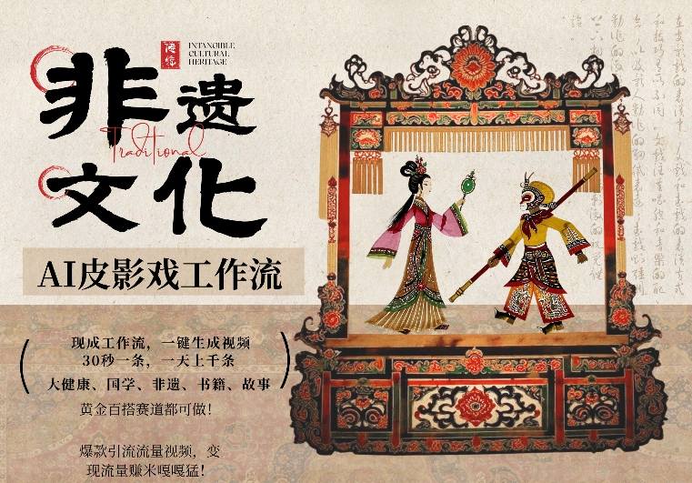 AI一键生成民俗文化非遗皮影戏视频，一刀不剪无需剪辑，30S一条，一天上百条，流量财富嘎嘎猛-创业网 - 最新网络创业项目与实战营销教程平台 | cye.cc