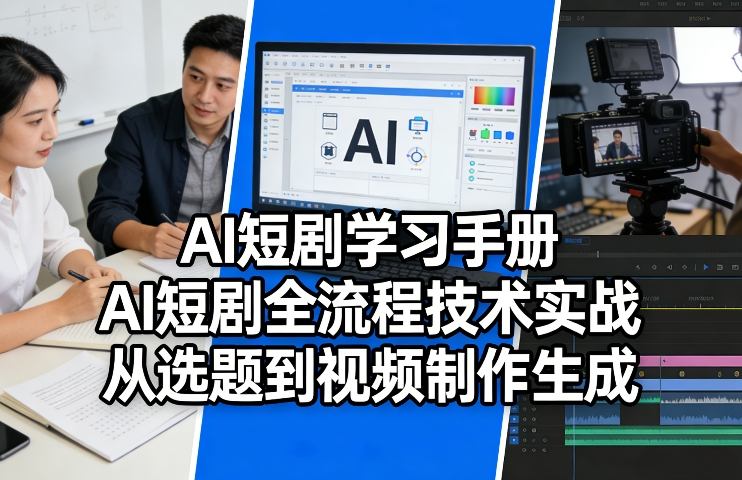 AI短剧学习手册，AI短剧全流程技术实战，从选题到视频制作生成-创业网 - 最新网络创业项目与实战营销教程平台 | cye.cc