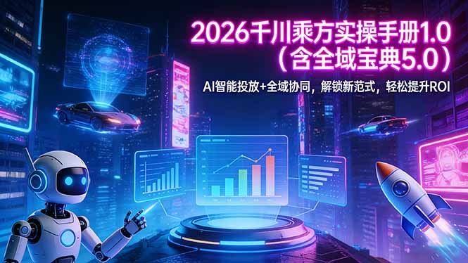 2026 千川乘方实操手册 1.0(含全域宝典 5.0-创业网 - 最新网络创业项目与实战营销教程平台 | cye.cc