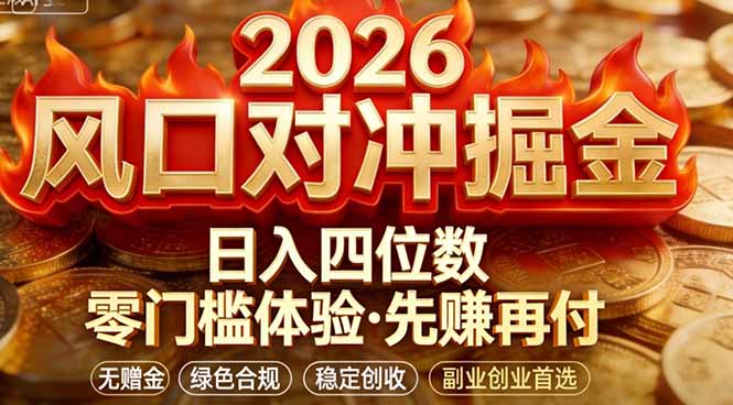 2026美金对冲套利，无赠金对冲策略保驾护航，低门槛易上手实操。单人单日收益2000+-创业网 - 最新网络创业项目与实战营销教程平台 | cye.cc