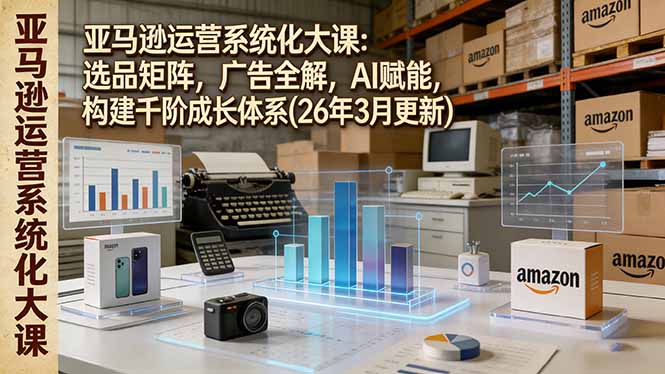 亚马逊运营系统化大课：选品矩阵，广告全解，AI赋能，构建千阶成长体系(26年3月更新-创业网 - 最新网络创业项目与实战营销教程平台 | cye.cc