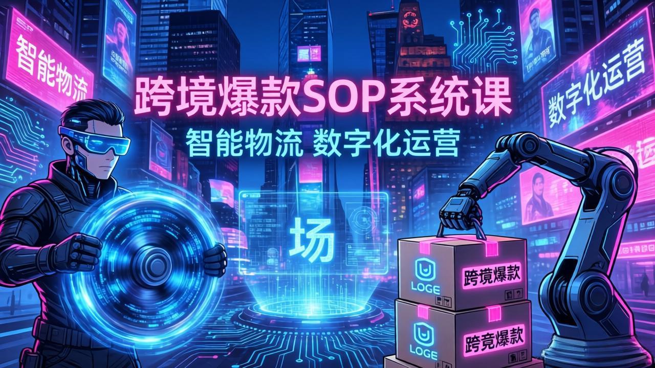 跨境爆款SOP系统课，“内容飞轮+精准投放+AI自动化”为核心，拆解“人×货×场”黄金公式-创业网 - 最新网络创业项目与实战营销教程平台 | cye.cc