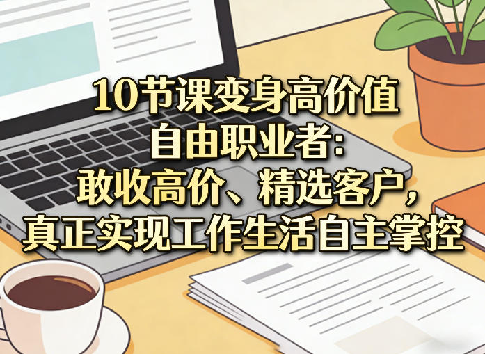 10节课变身高价值自由职业者：敢收高价、精选客户，真正实现工作生活自主掌控-创业网 - 最新网络创业项目与实战营销教程平台 | cye.cc